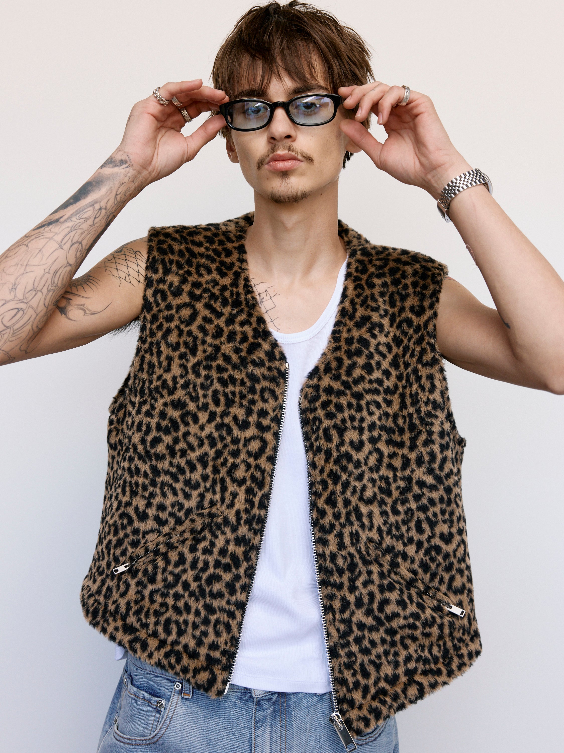 SECOND/LAYER Roller Vest - Leopard | Garmentory