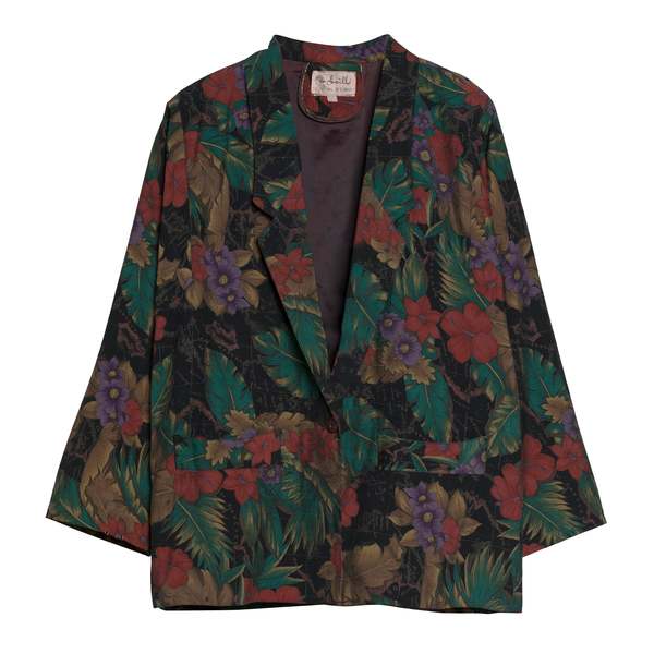 Leill Satin Weave Low Stance Notch Lapel Kimono Jacket - Green