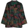 Leill Satin Weave Low Stance Notch Lapel Kimono Jacket - Green - Thumbnail 6