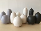 Judy Jackson Ceramic Tall Vase - Light Grey - Thumbnail 2