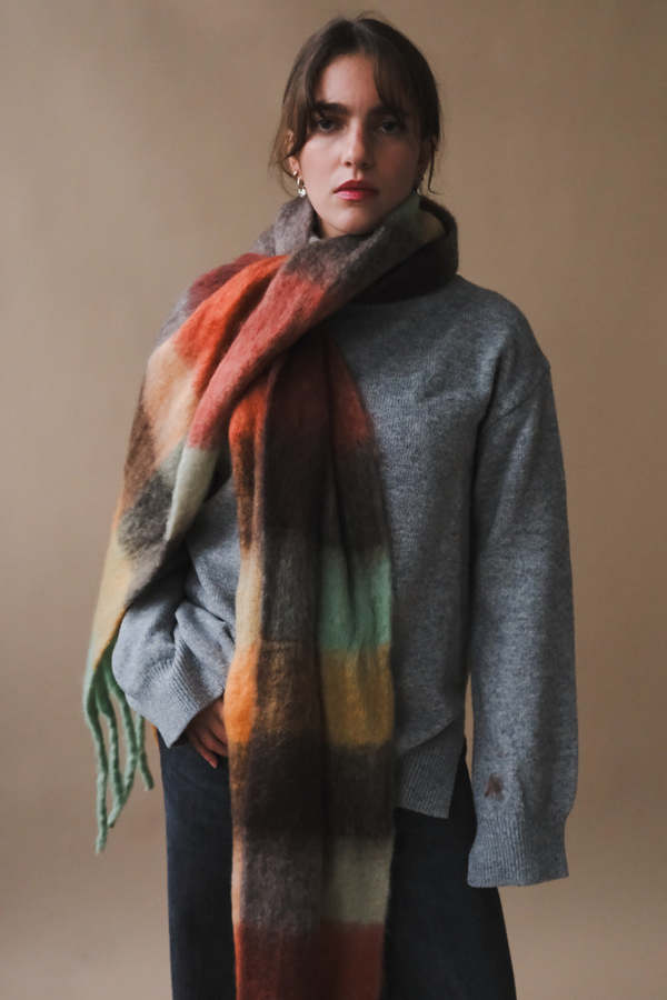 Pipe & Row CHUNKY PLAID SCARF - Multi