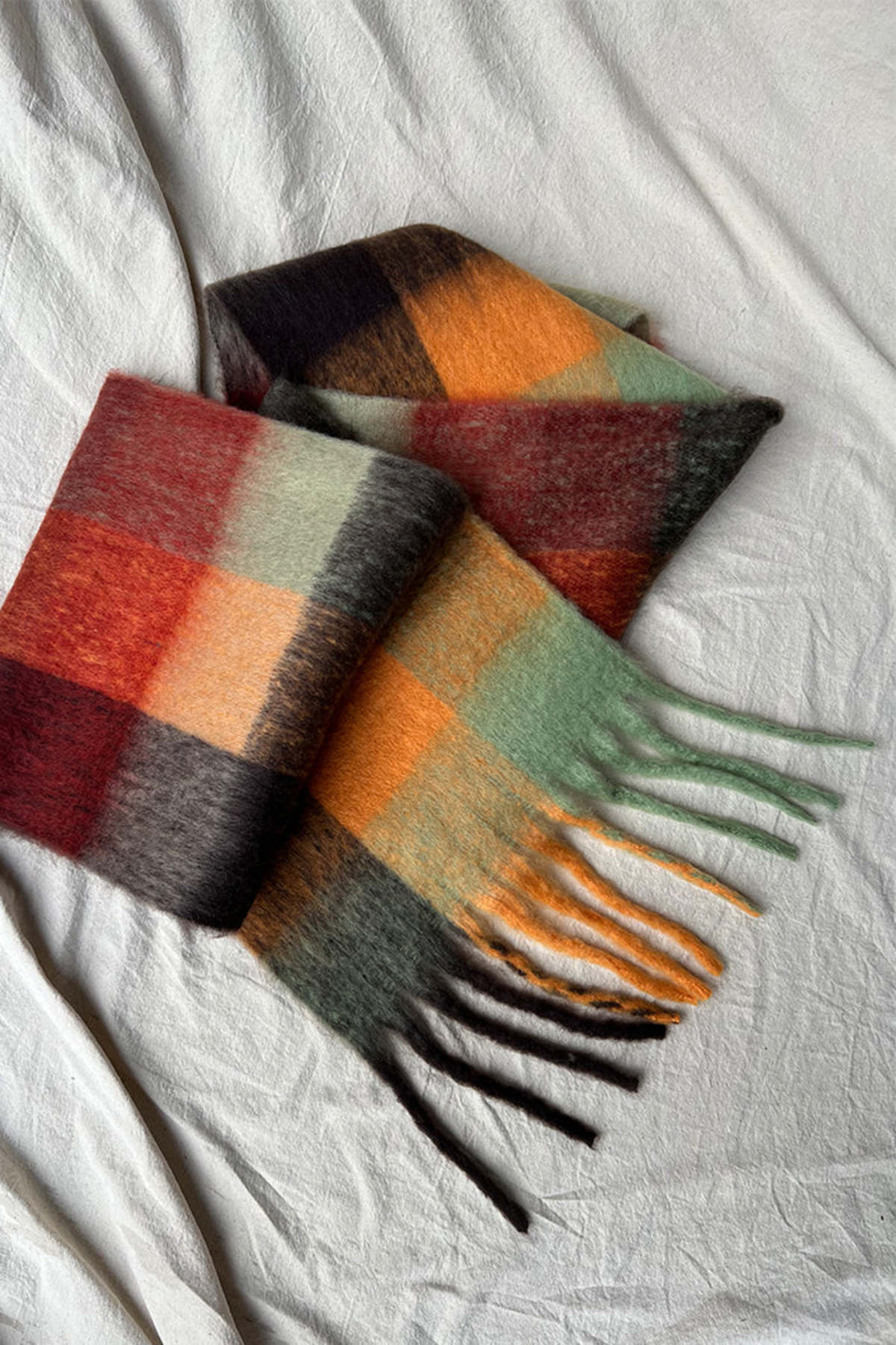 Pipe & Row CHUNKY PLAID SCARF - Multi - Image 7 of 8