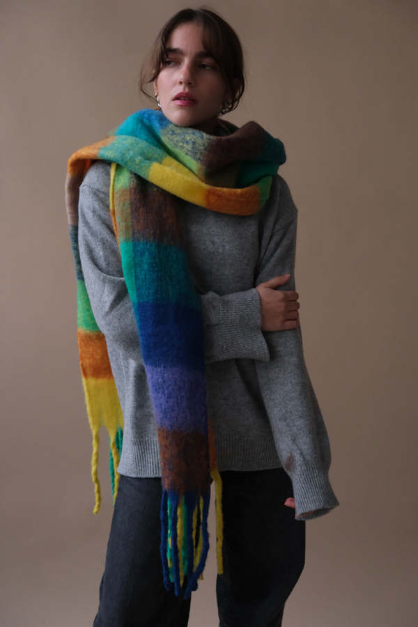 Pipe & Row CHUNKY PLAID SCARF - multi