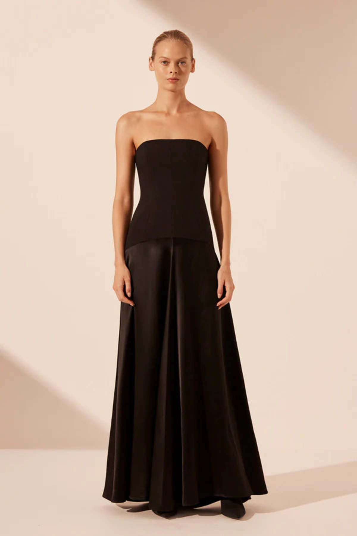 Shona Joy Adri Strapless Panelled Maxi Dress - Black