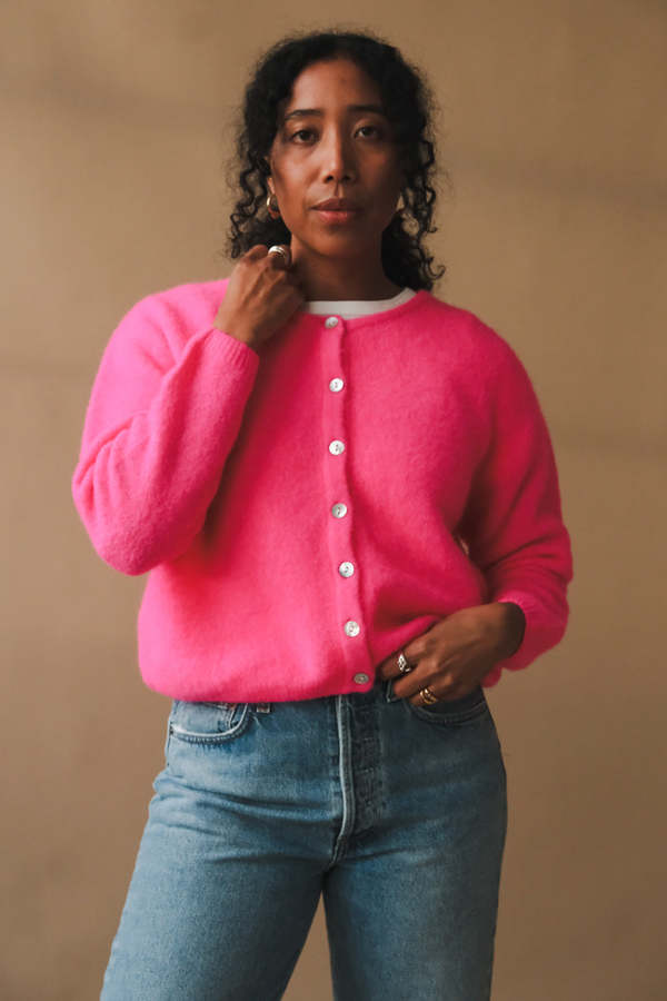 American Vintage VITO CARDIGAN - Hot Pink | Garmentory