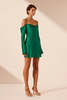 Shona Joy Elle Silk Tie Mini Dress - Emerald Green - Thumbnail 2