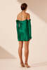 Shona Joy Elle Silk Tie Mini Dress - Emerald Green - Thumbnail 4