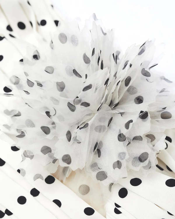 Self-Portrait Tiered Midi Dress Cream Polka Dot Garmentory