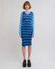 Marni Striped Overlap Dress - blue - Thumbnail 2
