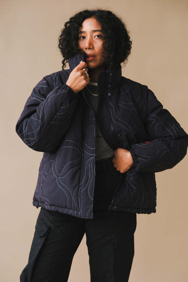 ジャケット・アウター madder madder DANSHARI NAVY BLAZAR DAMSON MADDER JENNIFER PUFFER - NAVY BOW | Garmentory