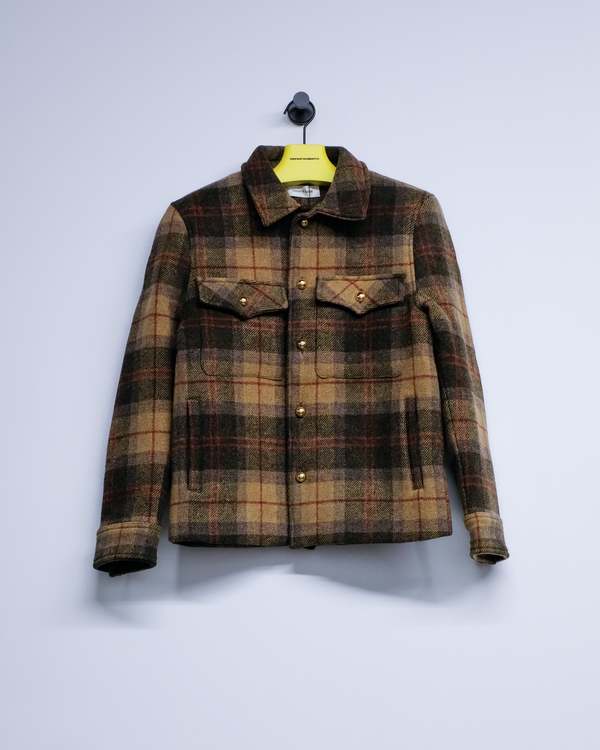 Ernest W. Baker Wool Overshirt Jacket - Khaki Check | Garmentory