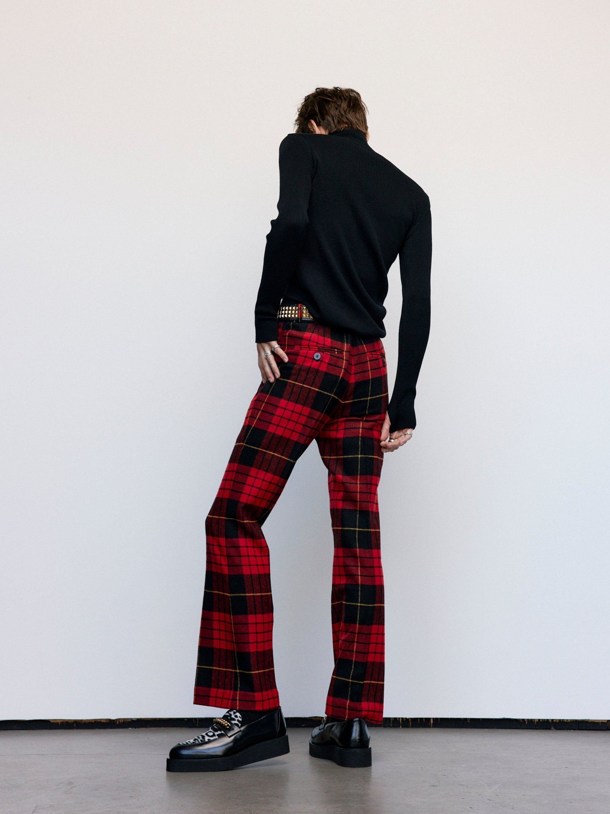 パンツ ERNEST W BAKER 19ss plaid flare trousers Ernest-W--Baker-Tartan-Wool-