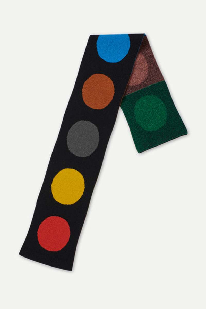 Jo Gordon Small multicolour spot scarf - Lambswool Oatmeal/Lambswool Black Jo Gordon Small multicolour spot scarf - Lambswool Oatmeal/Lambswool Black