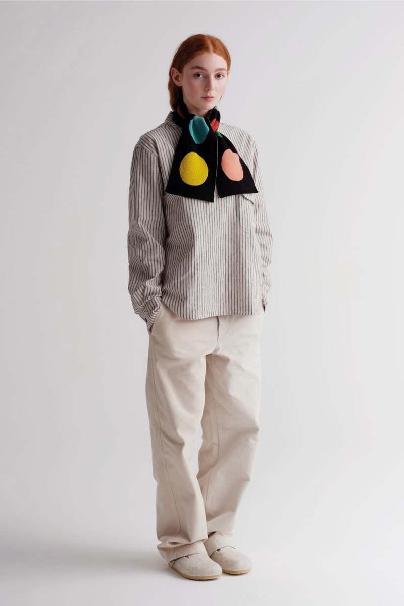 Jo Gordon Small multicolour spot scarf - Lambswool Oatmeal/Lambswool Black Jo Gordon Small multicolour spot scarf - Lambswool Oatmeal/Lambswool Black