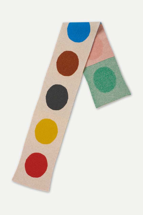 Jo Gordon Small multicolour spot scarf - Lambswool Oatmeal/Lambswool Black Jo Gordon Small multicolour spot scarf - Lambswool Oatmeal/Lambswool Black