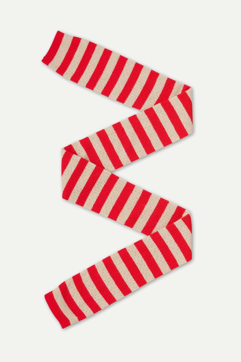 Jo Gordon Small Pointelle Stripe Scarf