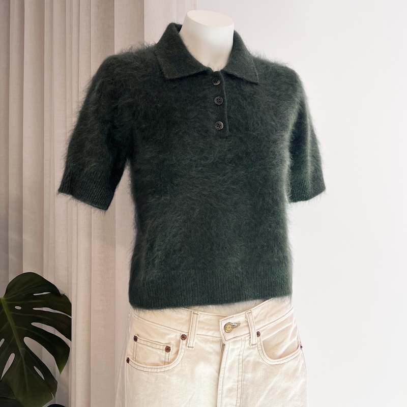 Lisa Yang Carolyn Sweater - Olive Brushed Lisa Yang Carolyn Sweater - Olive Brushed