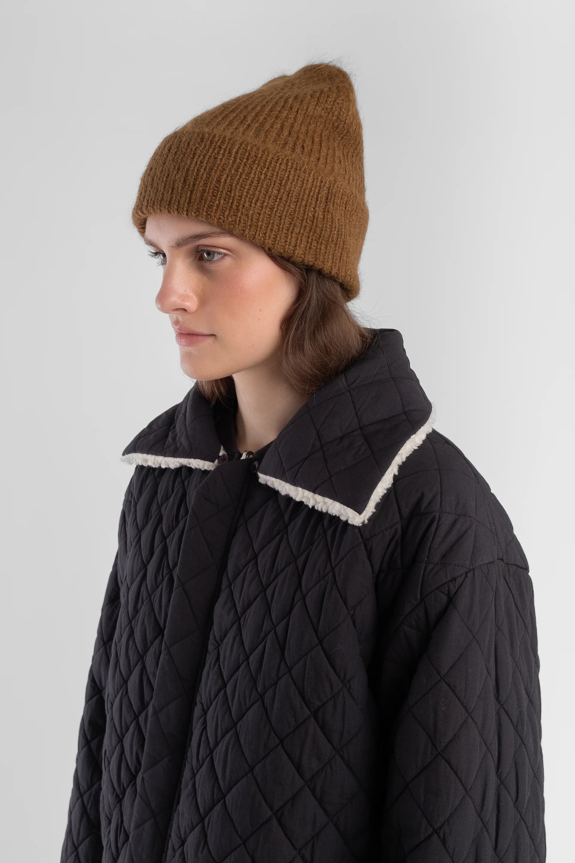 Micaela Greg Brushed Rib Hat - Golden | Garmentory display picture 2