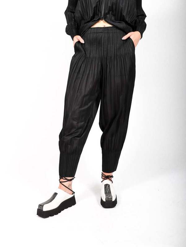 Pleats Please by Issey Miyake Fluffy Basics Pants - Black