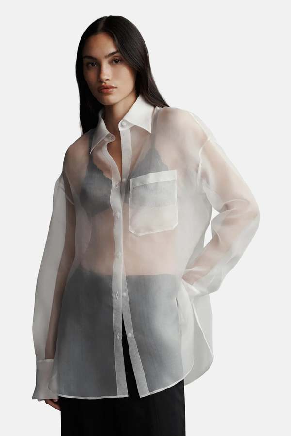 TWP Big Joe Sheer Shirt - Ivory | Garmentory