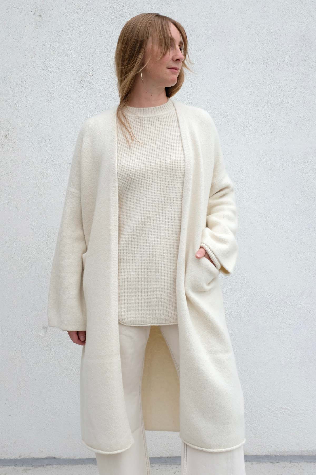 Lauren Manoogian Long Open Cardigan - Raw White | Garmentory