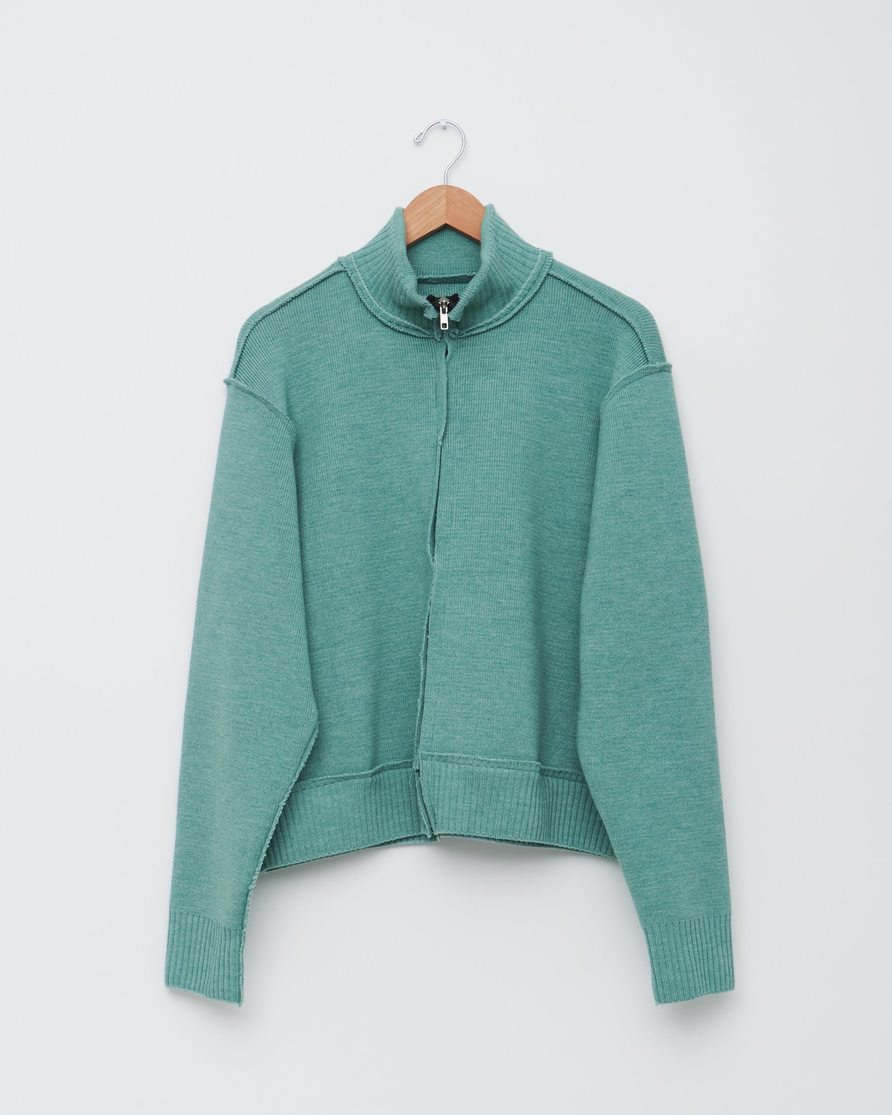 Camiel Fortgens Zip Up Knit - Green Melange | Garmentory