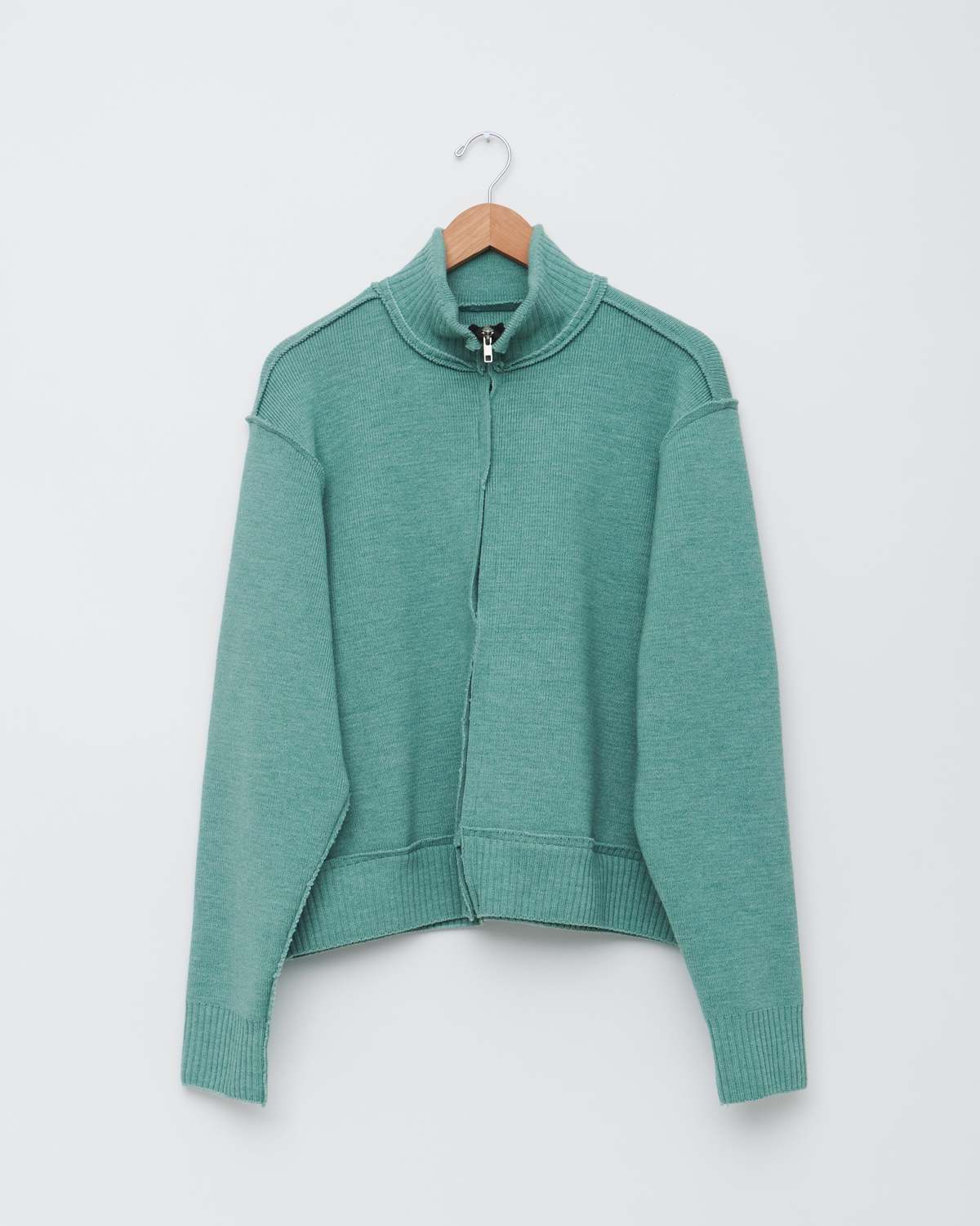 Camiel Fortgens Zip Up Knit - Green Melange | Garmentory