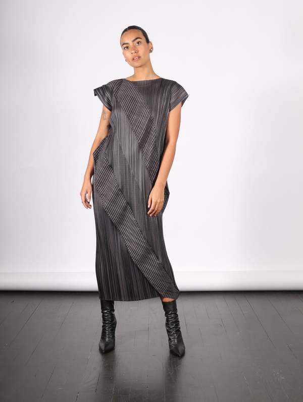 Pleats Please by Issey Miyake Cosmic Rays Dress - Gray | Garmentory