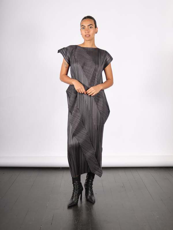Pleats Please by Issey Miyake Cosmic Rays Dress - Gray