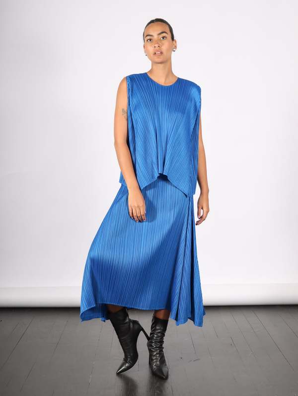 ワンピース PLEATS PLEASE EFFICIENT SQUARE blue 3 Pleats-Please-by-Issey-Miyake-