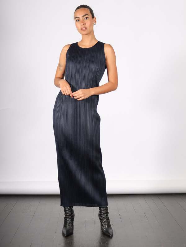 Pleats Please by Issey Miyake New Colorful Basics 4 Dress - Navy