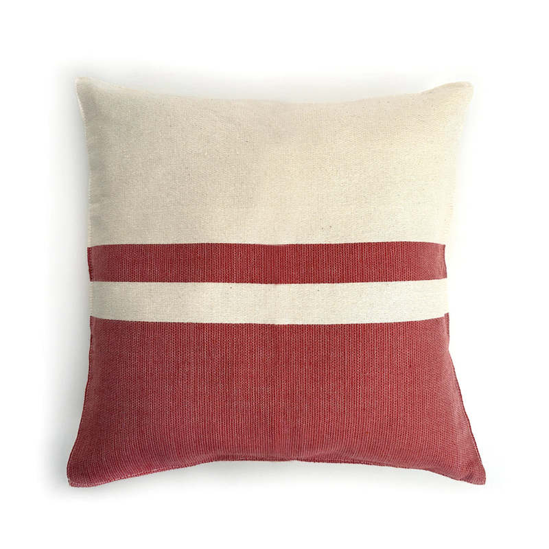 Nativa Woven Block Pillow Case - Natural with Copper
