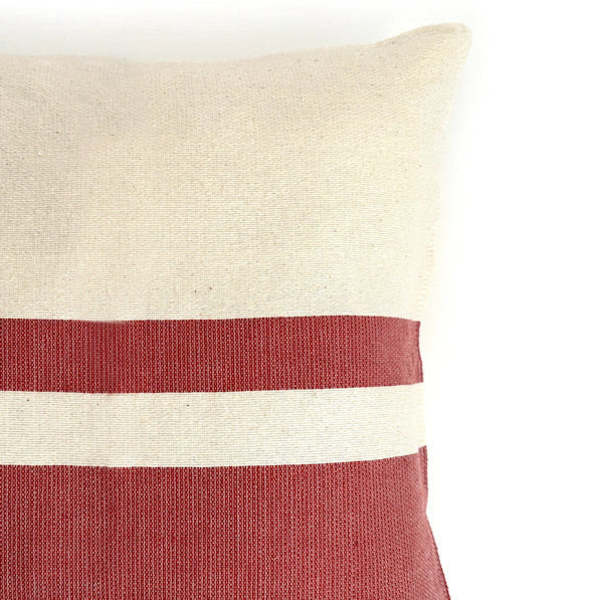 Nativa Woven Block Pillow Case - Natural with Copper