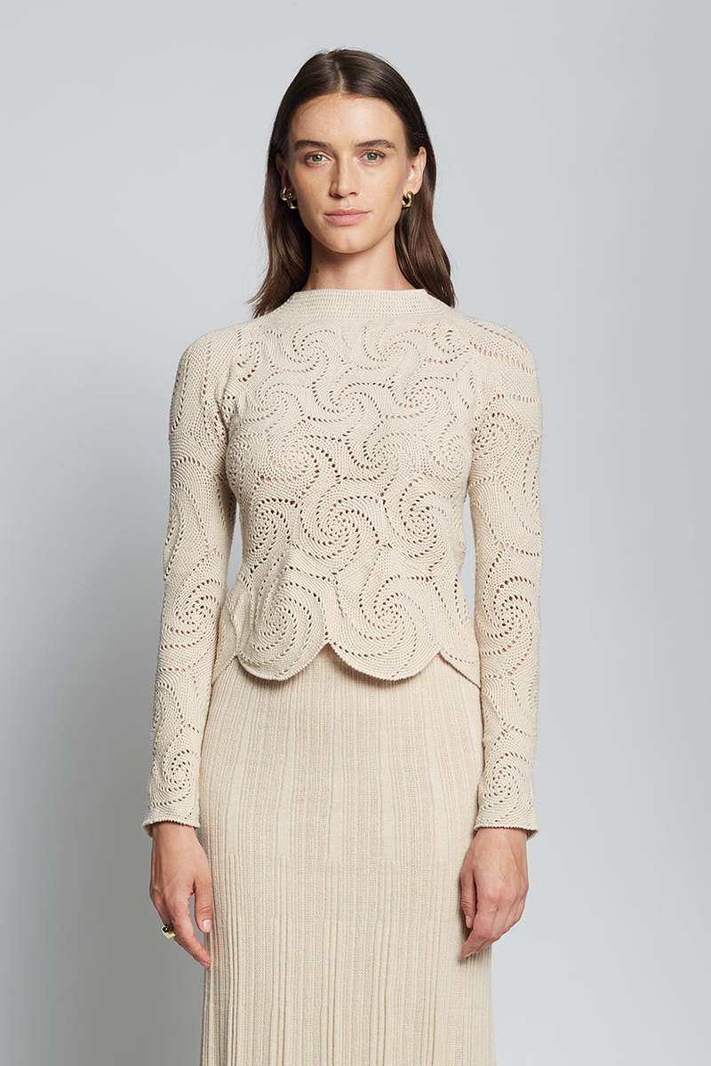 Eleven Six Dahlia Crochet Top - Nude Eleven Six Dahlia Crochet Top - Nude