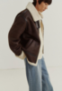 Dunst Loose Fit Vegan Shearling Jacket - Brown - Thumbnail 8