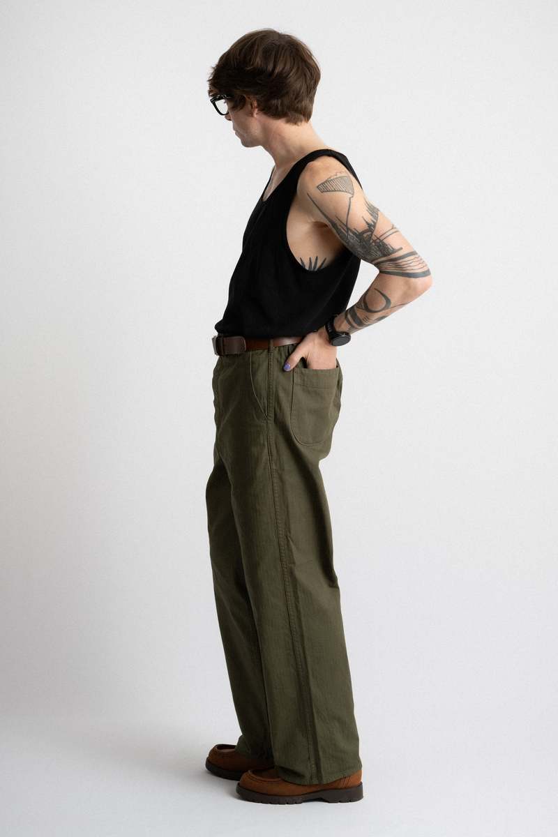 Orslow Wide Fit French Work Pants - Army Green | Garmentory