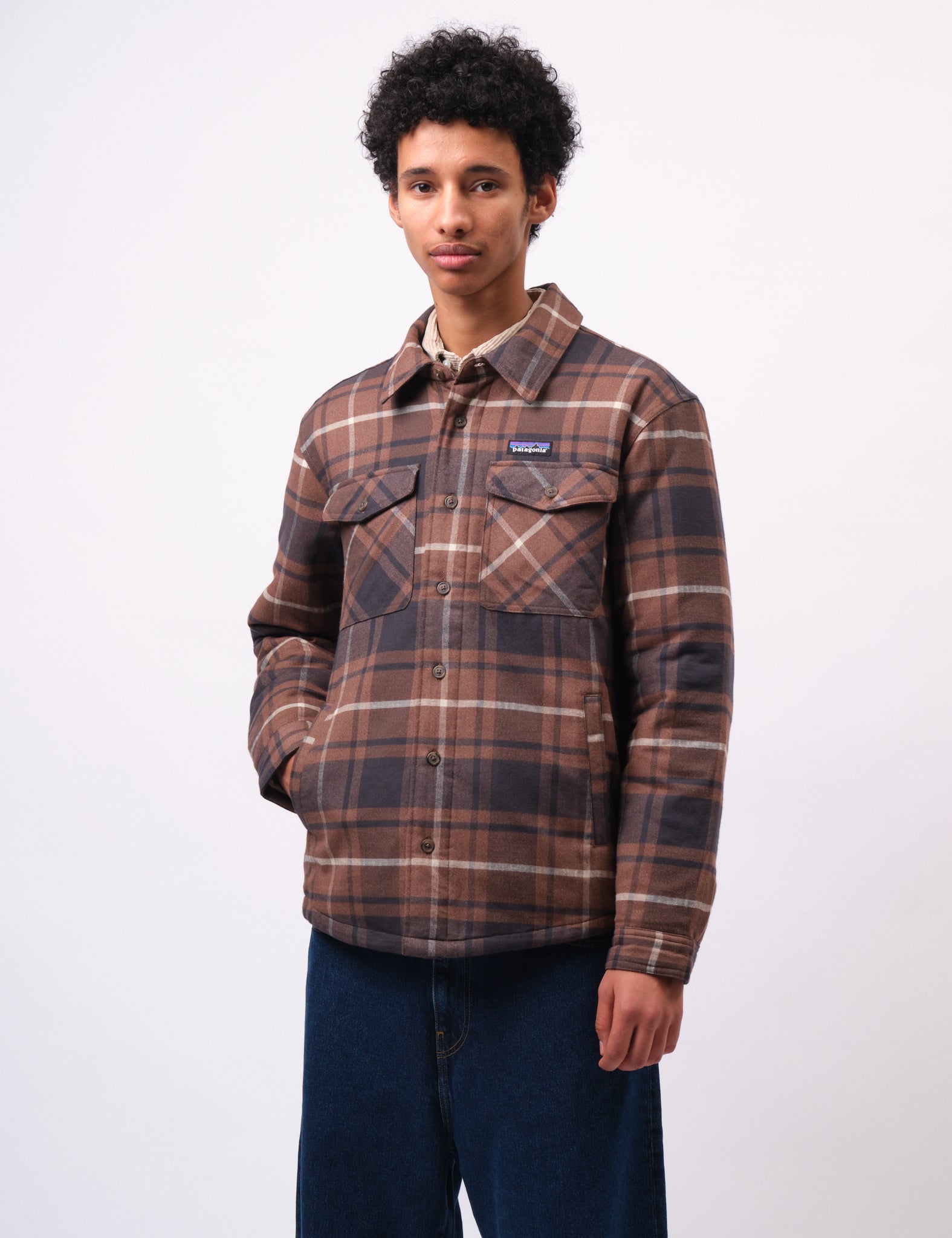 2024年 Theory SLEEK FLANNEL BOXY JKT ブラウン Patagonia LW Insulated Fjord Flannel Outdoor Shirt - Molasses