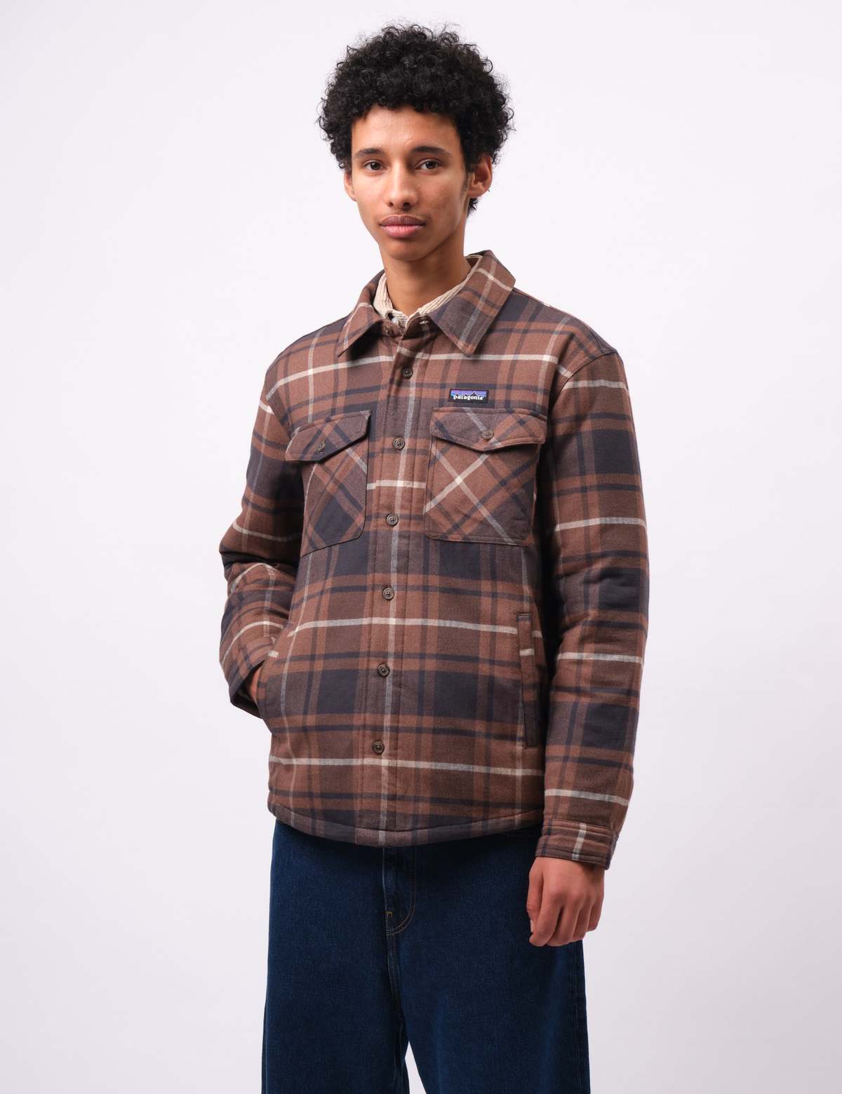 Patagonia LW Insulated Fjord Flannel Outdoor Shirt - Molasses