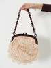 Vintage Mahogany Lucite Crochet Purse - Thumbnail 1