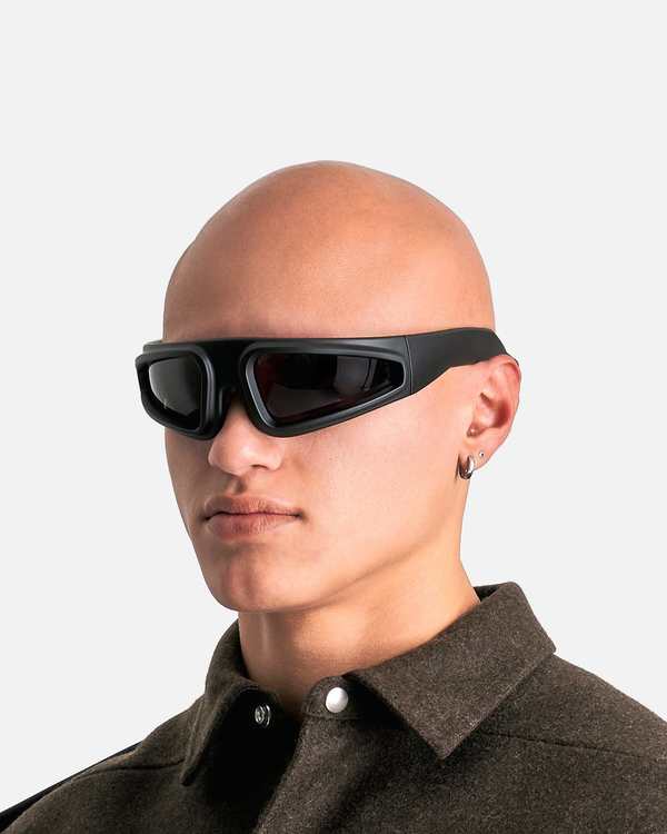 Rick Owens Ryder Sunglasses - Black/Black | Garmentory