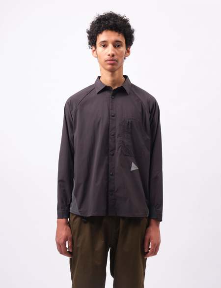 and wander Band Collar Shirt - Black | Garmentory