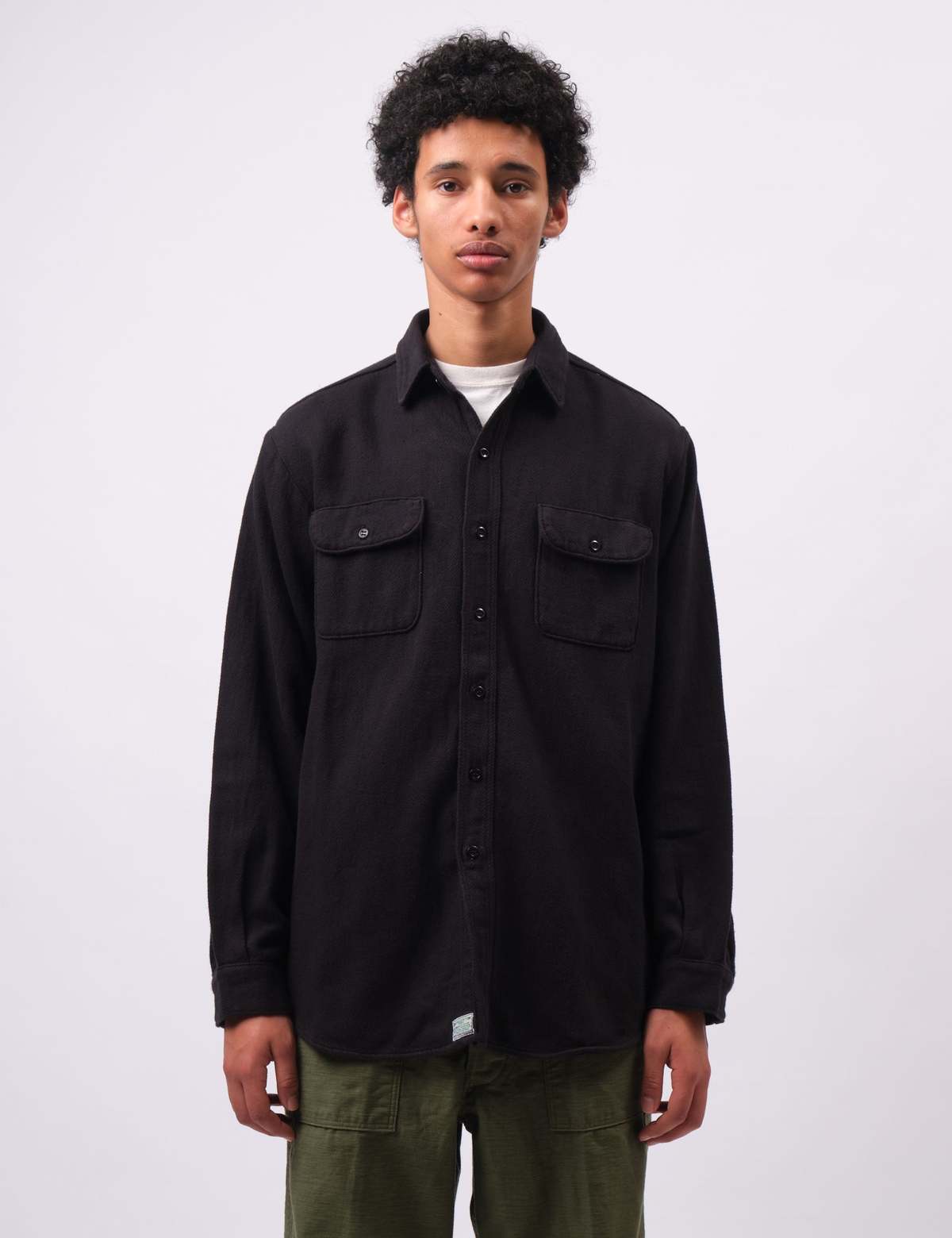 Orslow Vintage Fit Black Flannel Shirt - Black | Garmentory