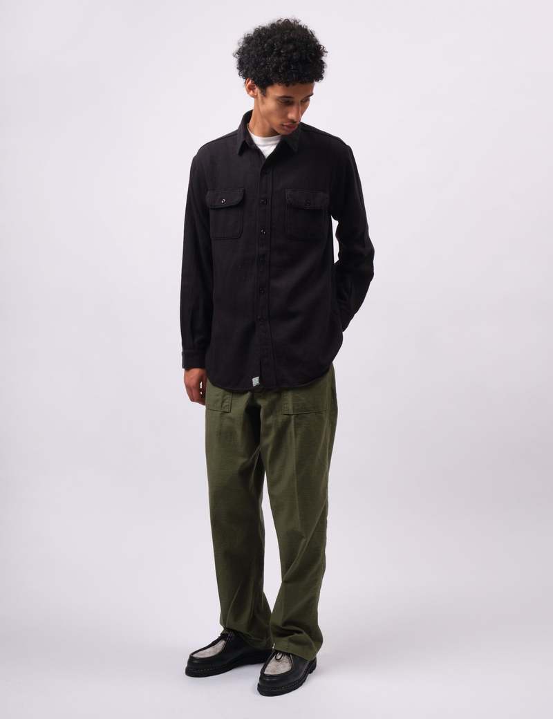 Orslow Vintage Fit Black Flannel Shirt - Black | Garmentory