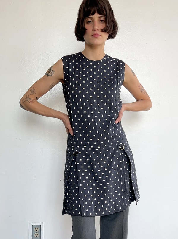 black and gold womens dress Vintage Inspired Polka Dot Swing Dress Retro Party Dress 8 / Black main image 1