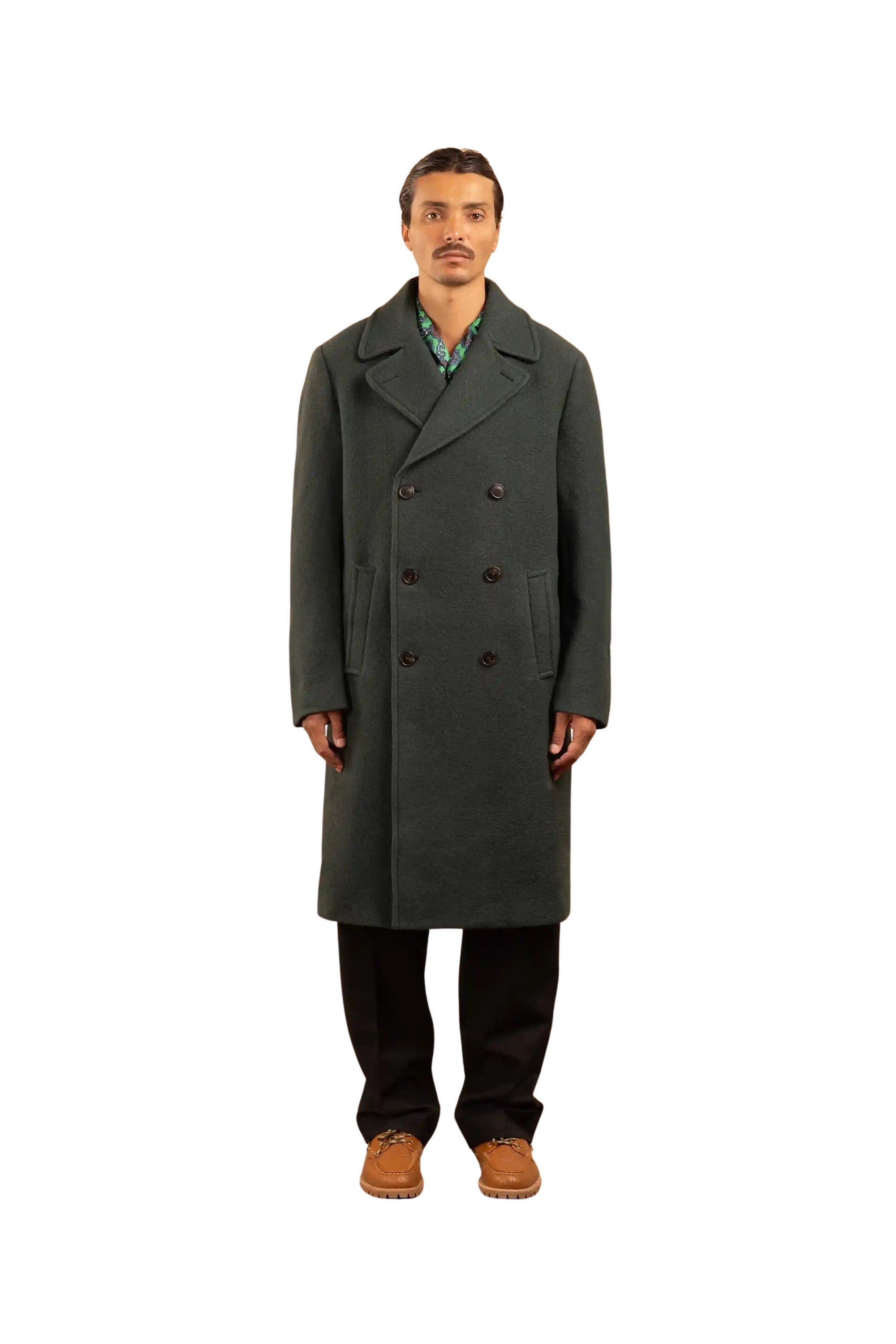 Drole de Monsieur Le Manteau Laine Dark Green Garmentory