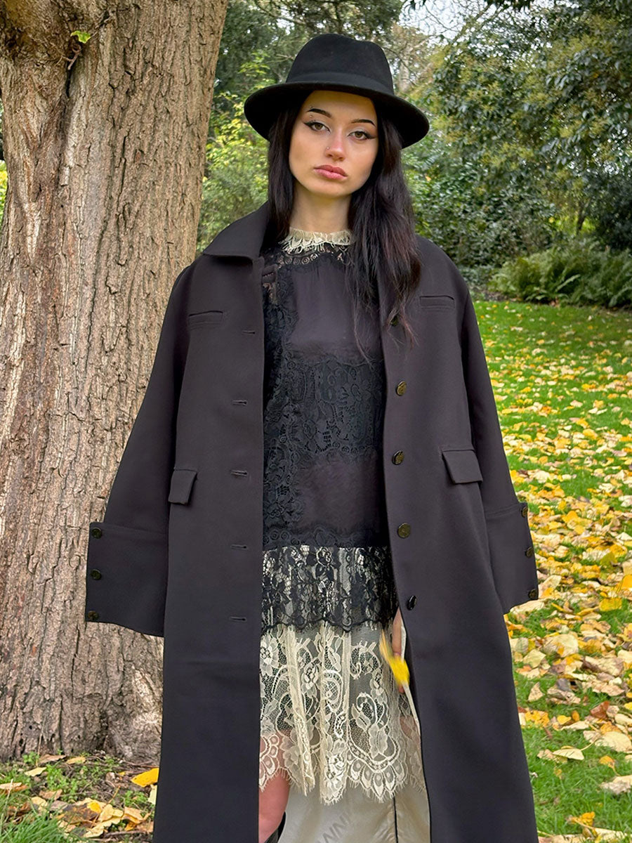 Ganni Bonded Crepe Coat | Garmentory