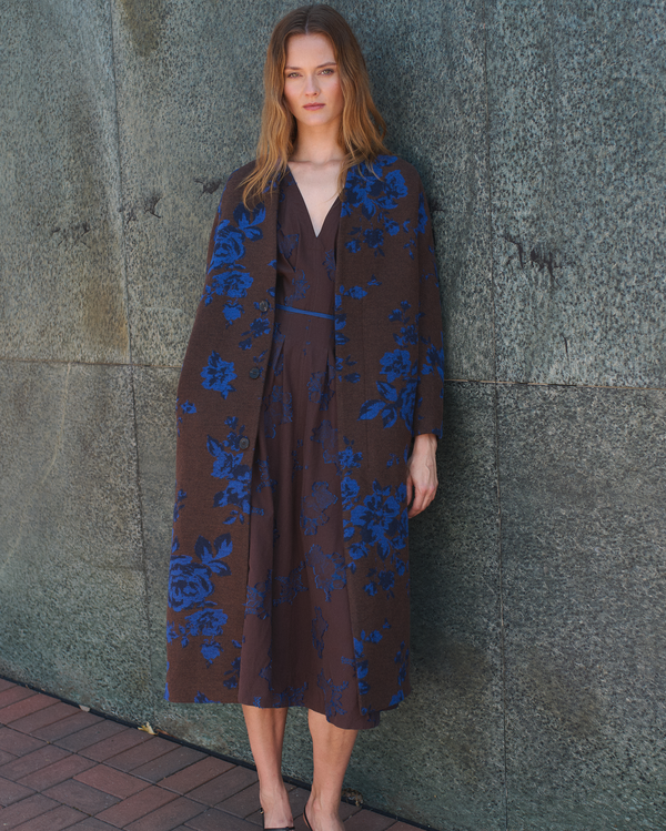 Jacquard Wool Zen Coat | Garmentory