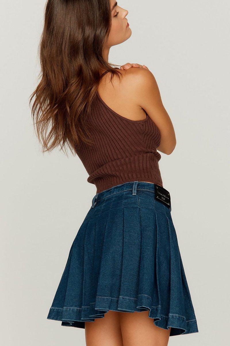 House of Sunny Fade Pleat Skirt - Blue Rinse | Garmentory