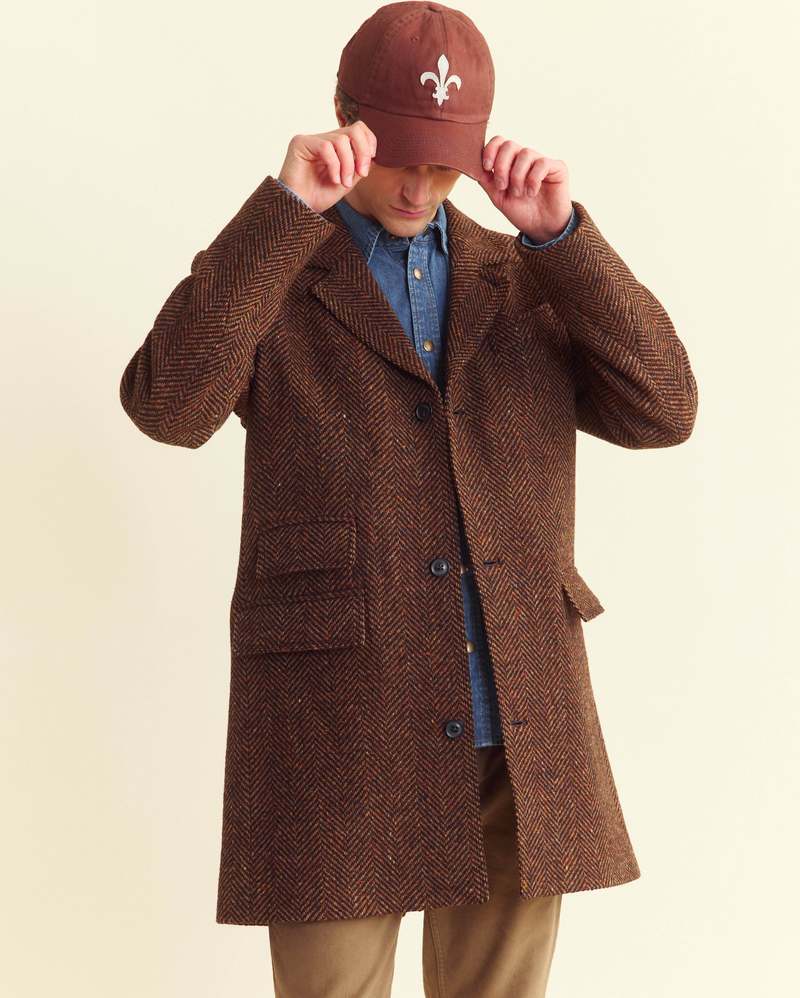 Billy Reid Astor Coat - Dark Brown Herringbone