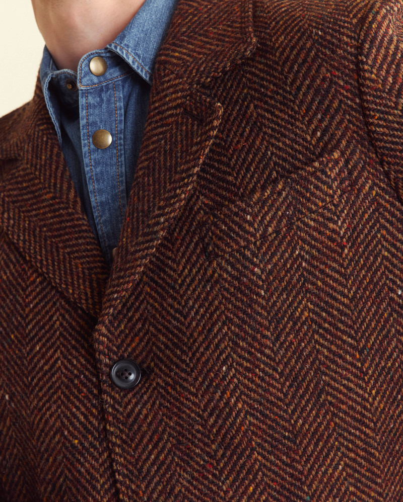 Billy Reid Astor Coat - Dark Brown Herringbone